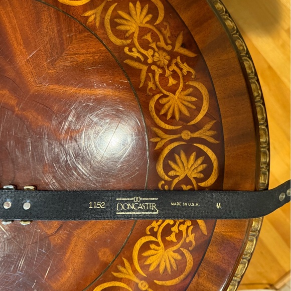 Doncaster Black Suede Leather 1” Belt w/ Gold/Silver Hardware Size Medium $198 - Picture 9 of 9